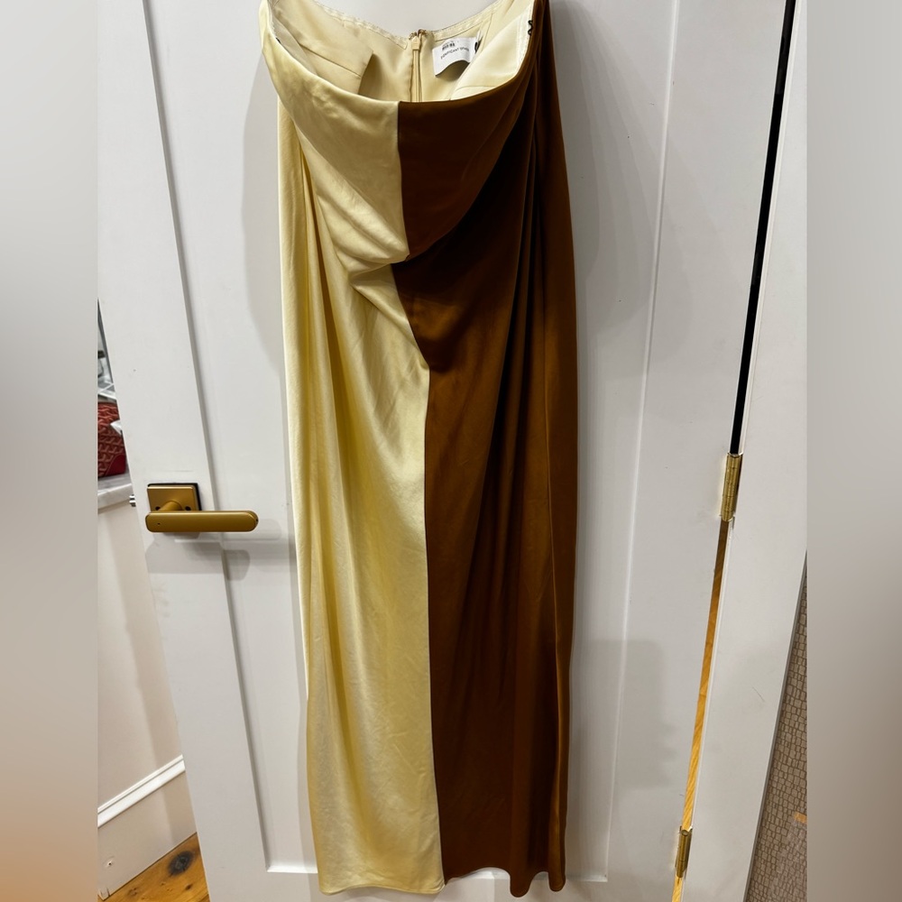 Significant Other Strapless Cream and Brown Dress - Picture 3 of 5